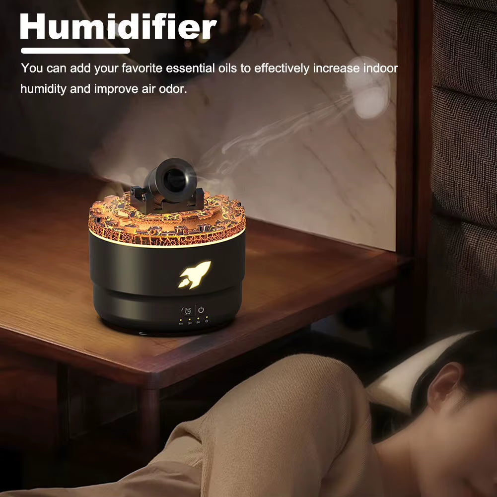 Volcanic Crack Light Cannons Humidifier Essential Oil Diffuser Cannon Blast Aroma Humidifier Aromatherapy Diffuser for Bedroom