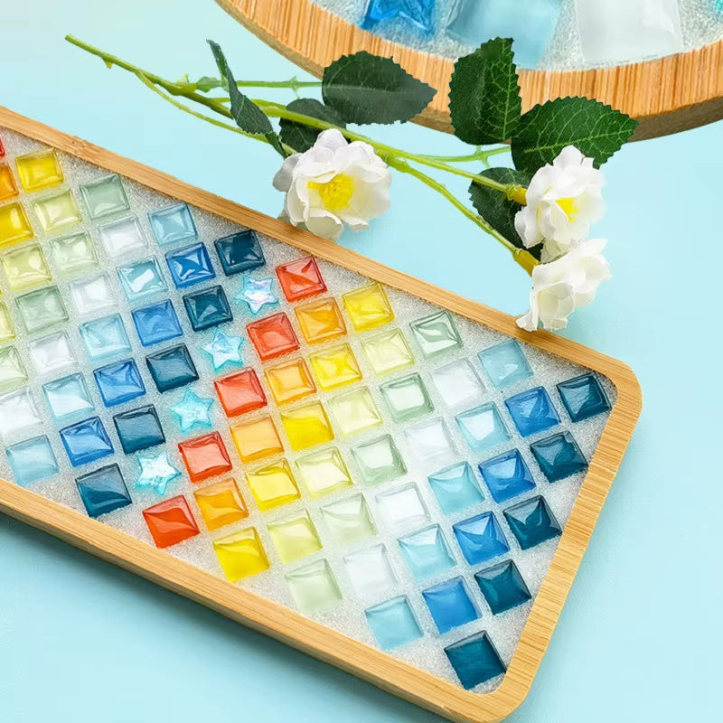 Creative DIY Mosaic Coaster Handmade Material Bamboo Tableware Mat Tray Children DIY Toy Craft Kit for Cup Mat Placemat Kid Gift